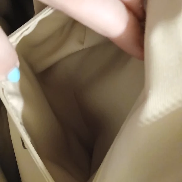 Coach Peyton Saffiano Leather Dome Satchel Cream Gold Champagne Metallic Bag - Picture 4 of 16